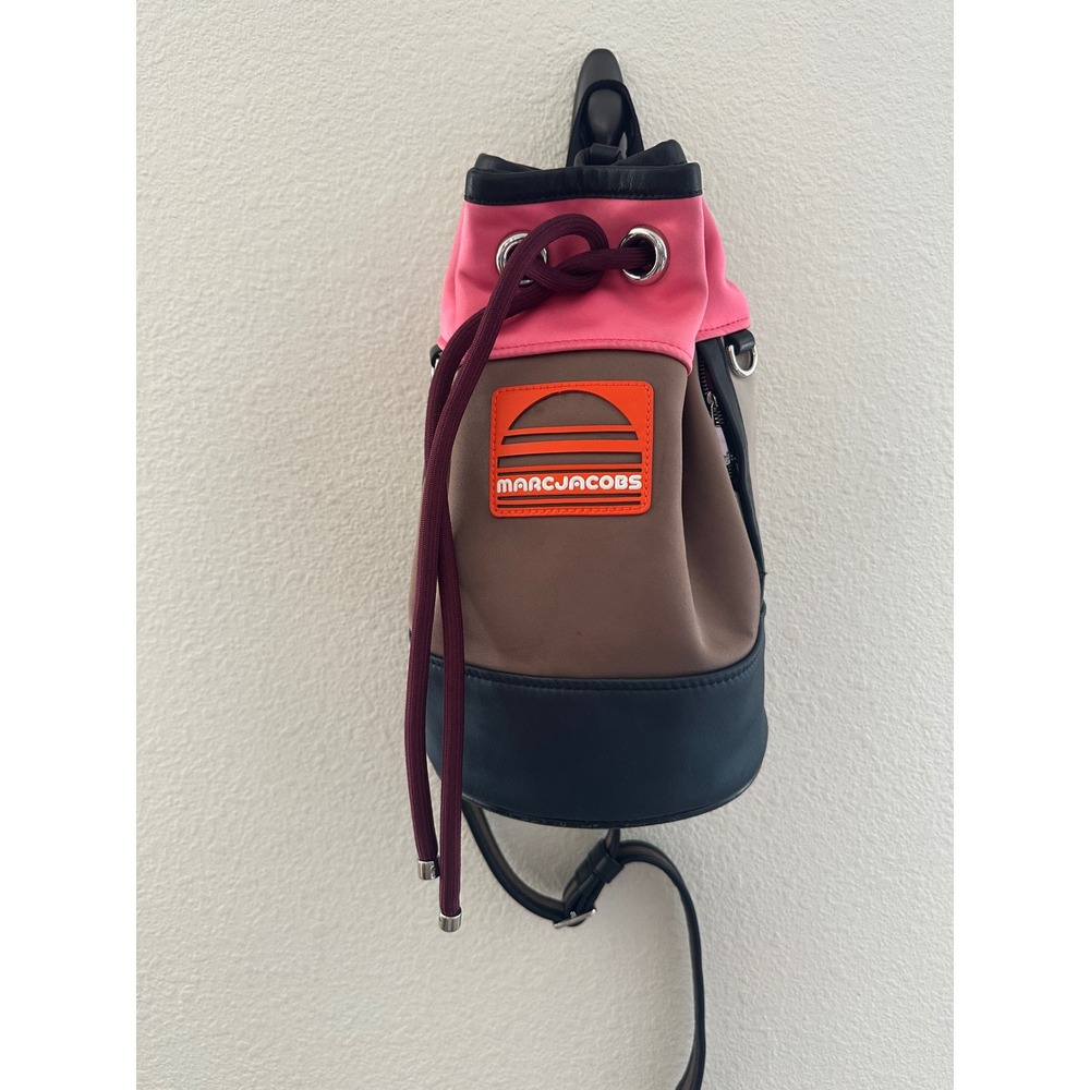 Marc Jacobs Trek Pack Bucket Bag Women OS Pink Brown Colorblock Crossbody Boho